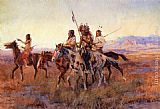 Charles Marion Russell - Four Mounted Indians